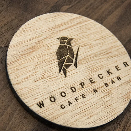 WOODPECKER CAFE & BAR LASER CUT COASTER