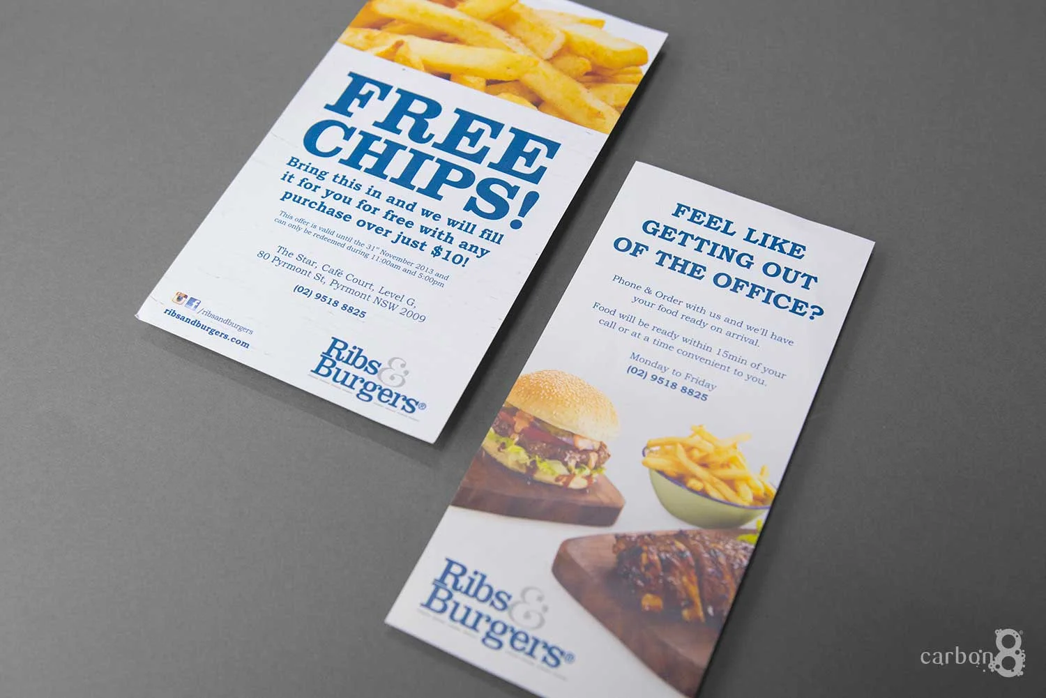 Full colour flyers Ribs and Burgers
