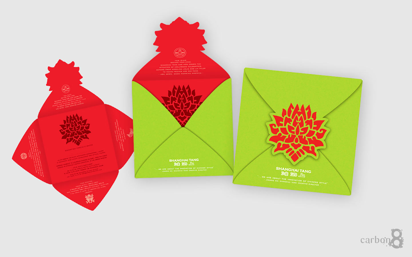Invitation fold out and die cut Shanghai Tang