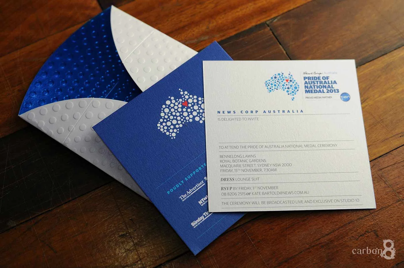 Invitation with die cut envelope for News Corp Australia