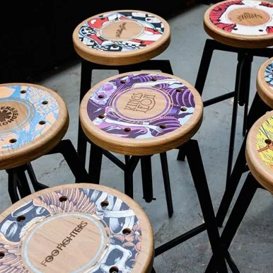 CARBON8 WOODEN STOOLS