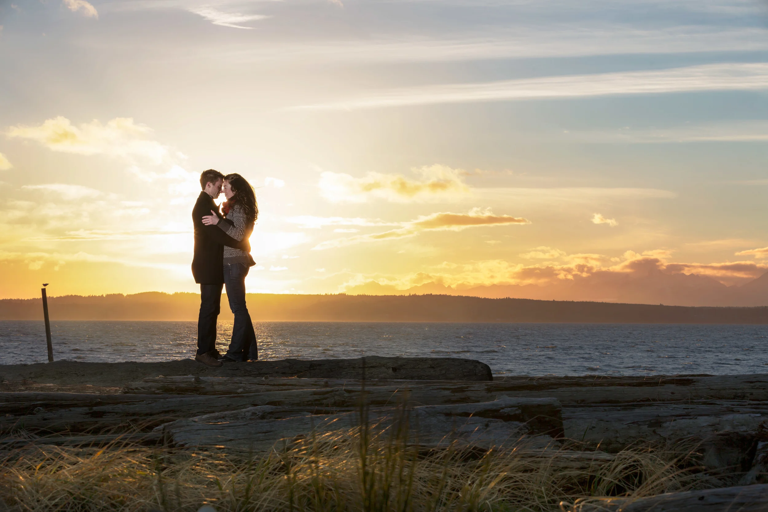 Sunset at Edmonds Marina Beach Park