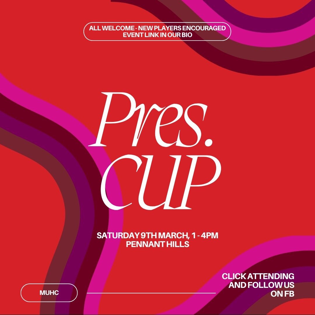 You're invited to our first on field event for the year ✨ Presidents Cup

We are starting the season with a rego day which will include a couple intra-club trial games starting from 1pm.