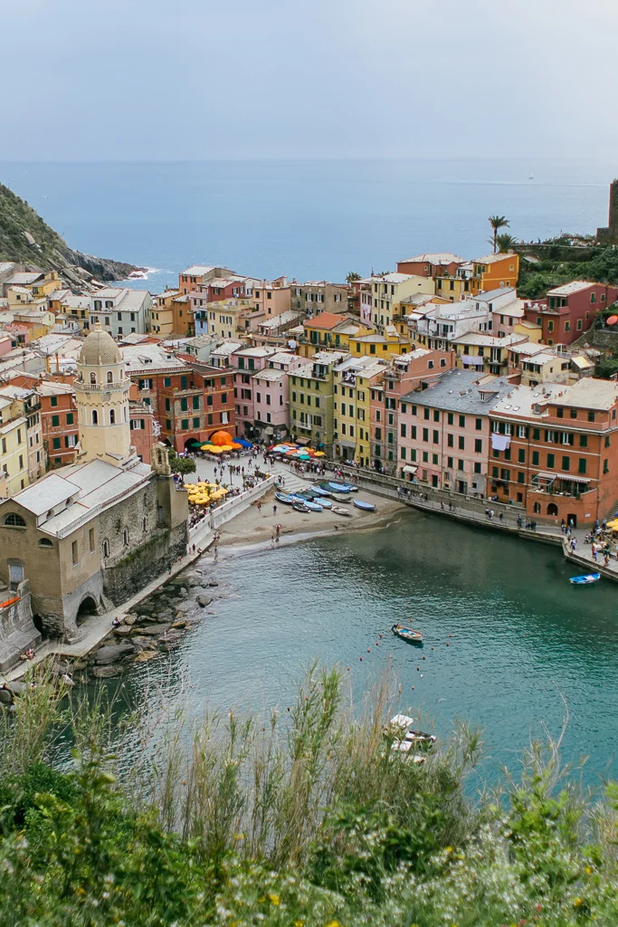 Vernazza village from the hiking trail to Monterosso