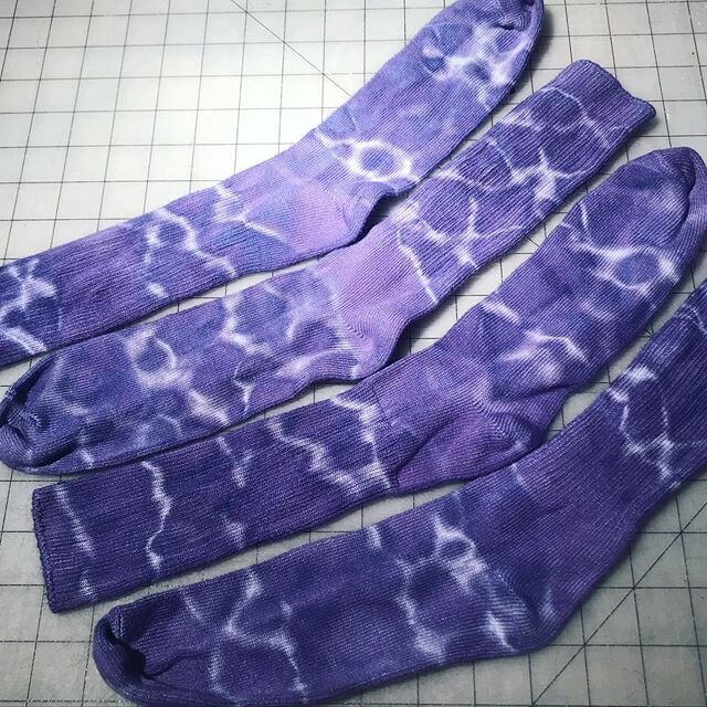 💜💜new @bigfunthing bamboo shibori-dyed socks in store!! Introducing new colorway- LILAC 💜💜💜