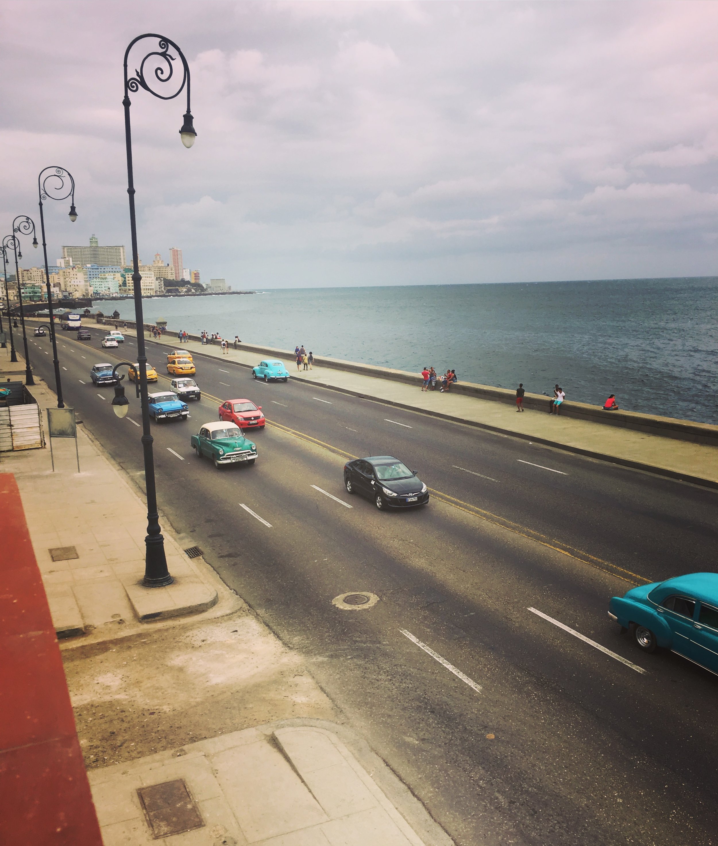 El Malecón - the broad esplanade and seawall along the coast of Havana (5 miles long).