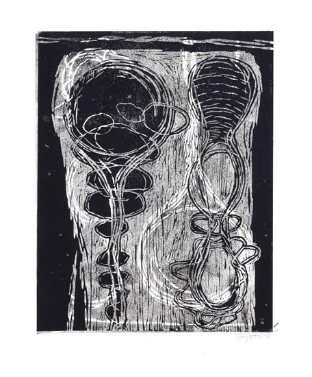 Untitled, 2007, linoleum block print, 24" x 20", artist’s proof