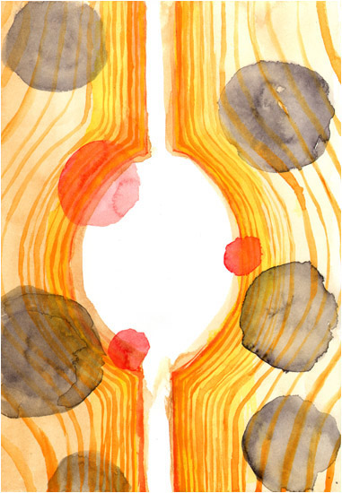  Untitled, 2007, watercolor, 10 ¼" x 7" 