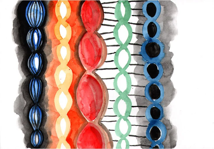 Untitled, 2010, watercolor, 7" x 10 ¼ "