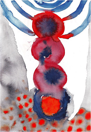  Veins-Arteries, 2002, watercolor, 14" x 10 ¼" 