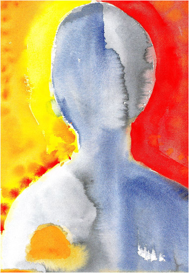  Head, 2002, watercolor, 14" x 10 ¼" 