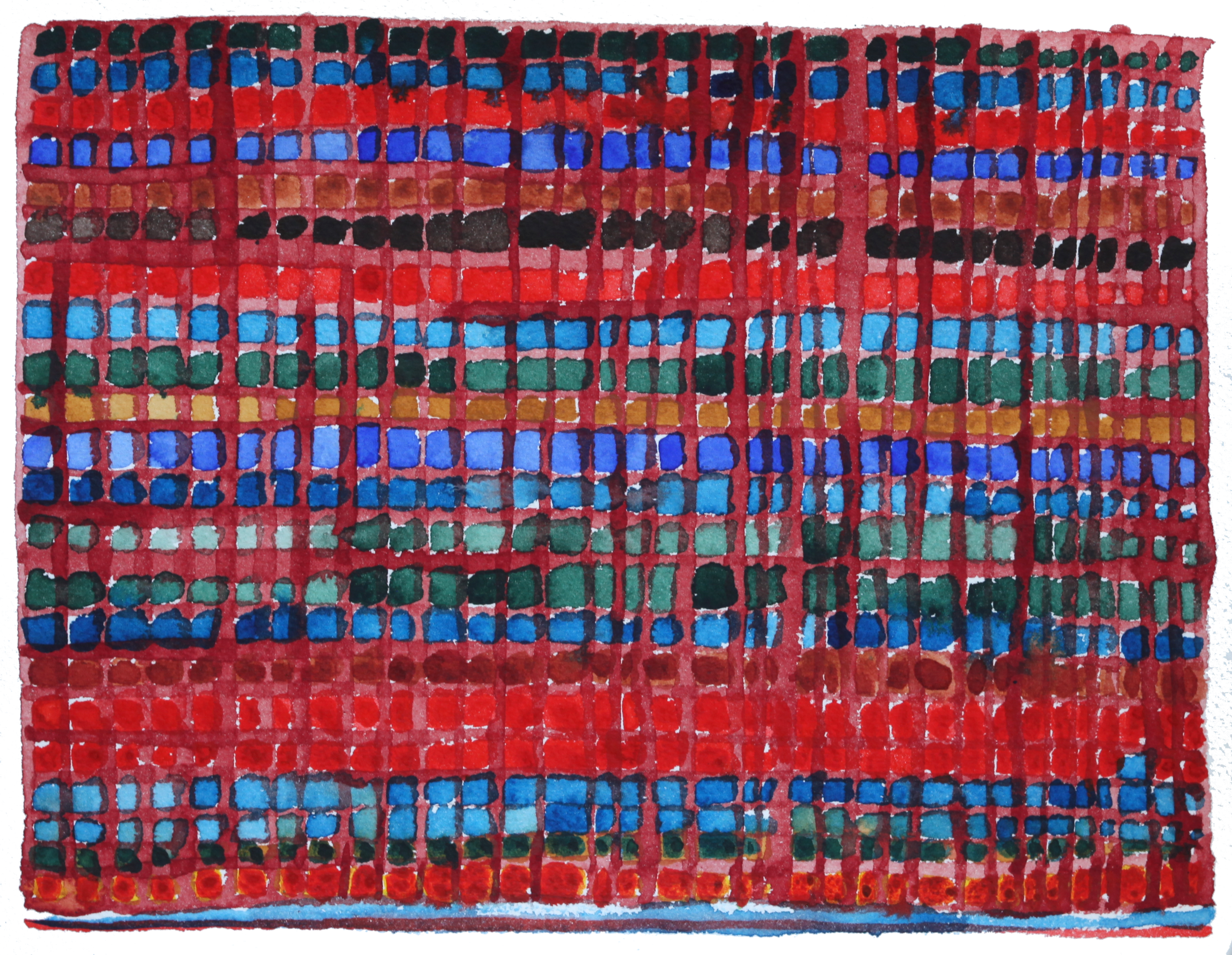 Concurrences #17, 2015, Watercolor, 7.75" x 10.5"