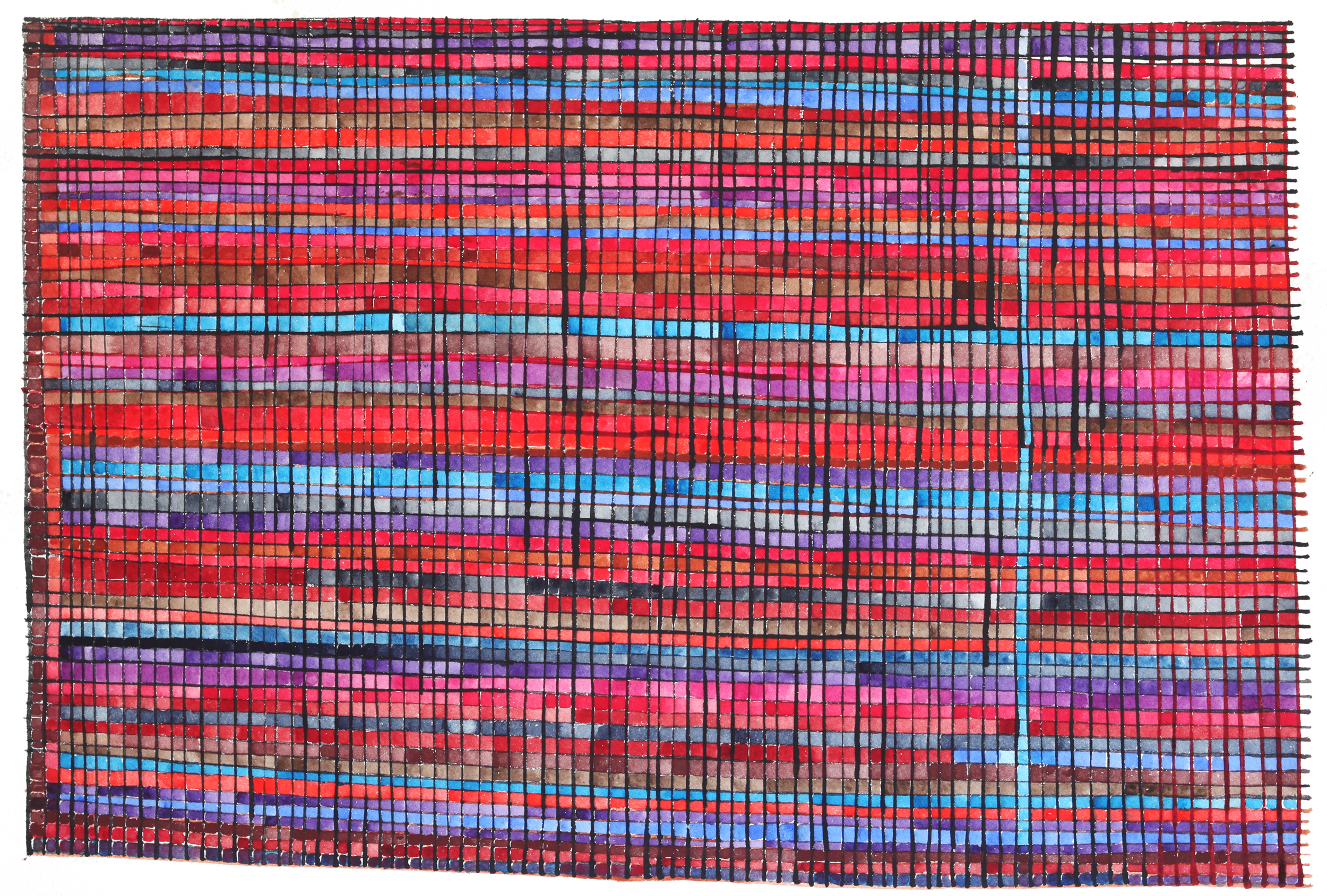 Concurrences #28, 2015, Watercolor, 22"x30"