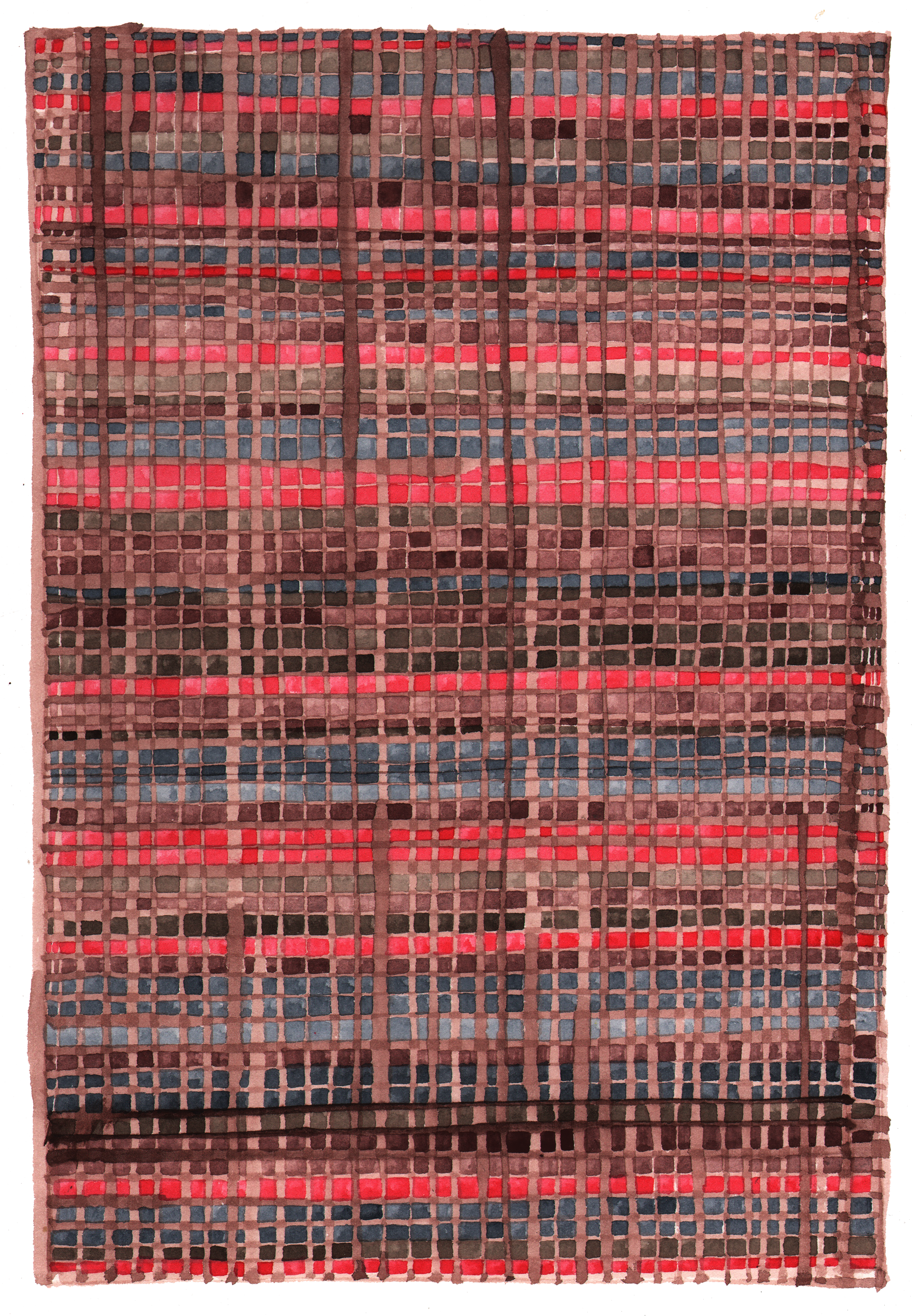 Concurrences/Recurrences #2, 2016, Watercolor 14 ¼” x 10 ¼”