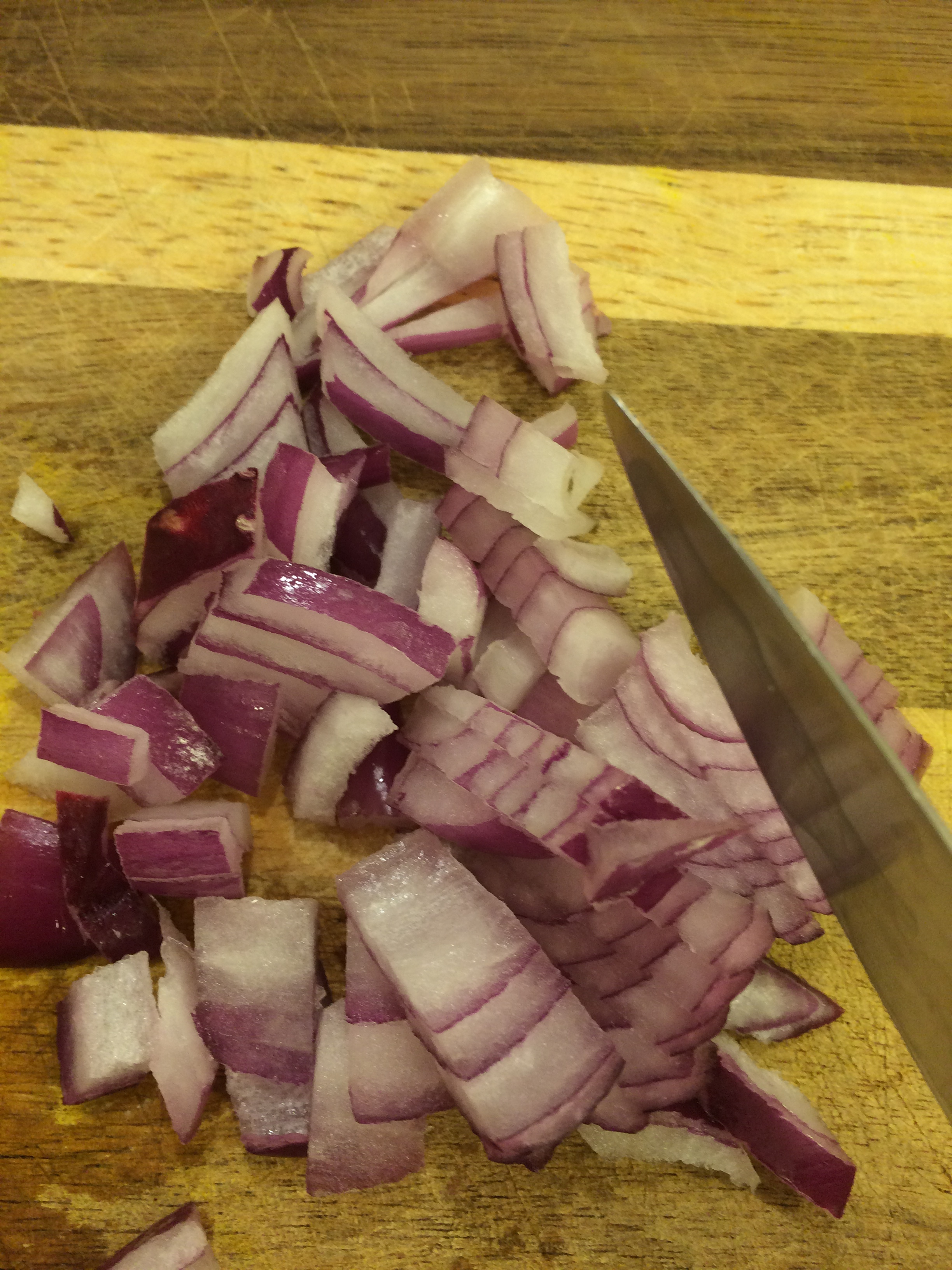 Chop onions...Red or Yellow