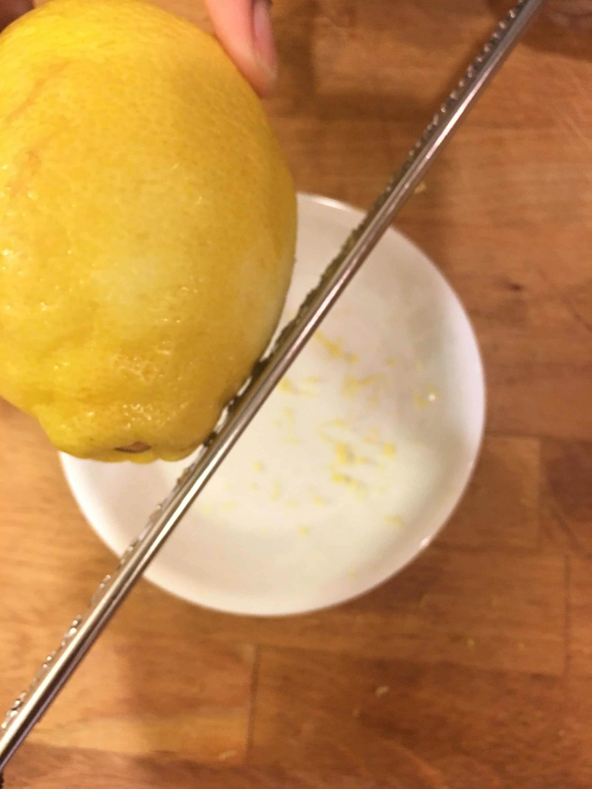 Zesting the lemon