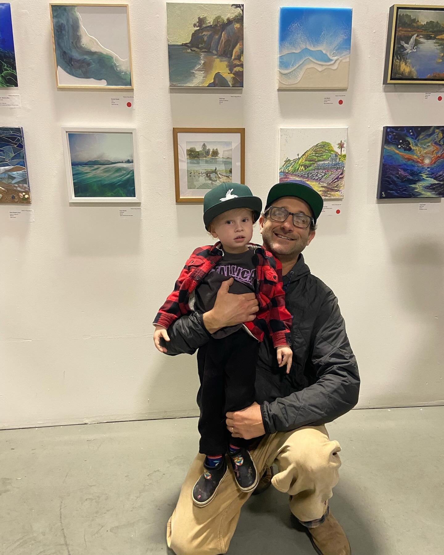 Fun event at the @sbcaw &ldquo;Ready to Hang&rdquo; show. Stoked to enter a piece in the show. Lots of fabulous work displayed and many sold in support of the community arts workshop.  Lucky to get a 🔴last night!👏🖼️👏