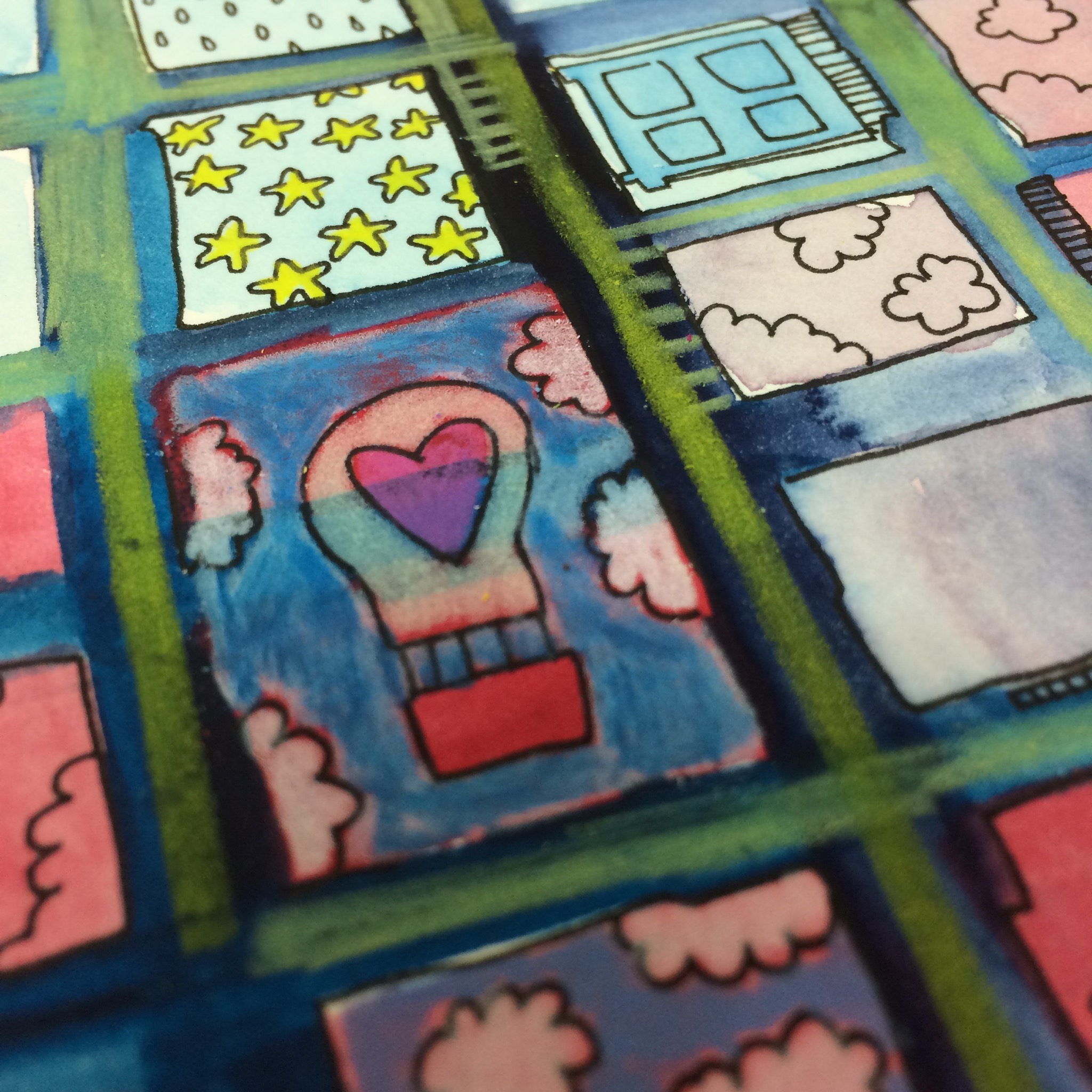 A detail of "Sky Gazing" before it was complete.
