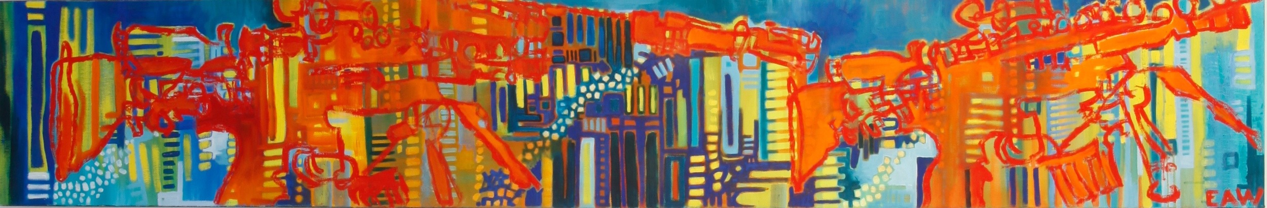 Urban Sniper 1'x6' Oil on Canvas