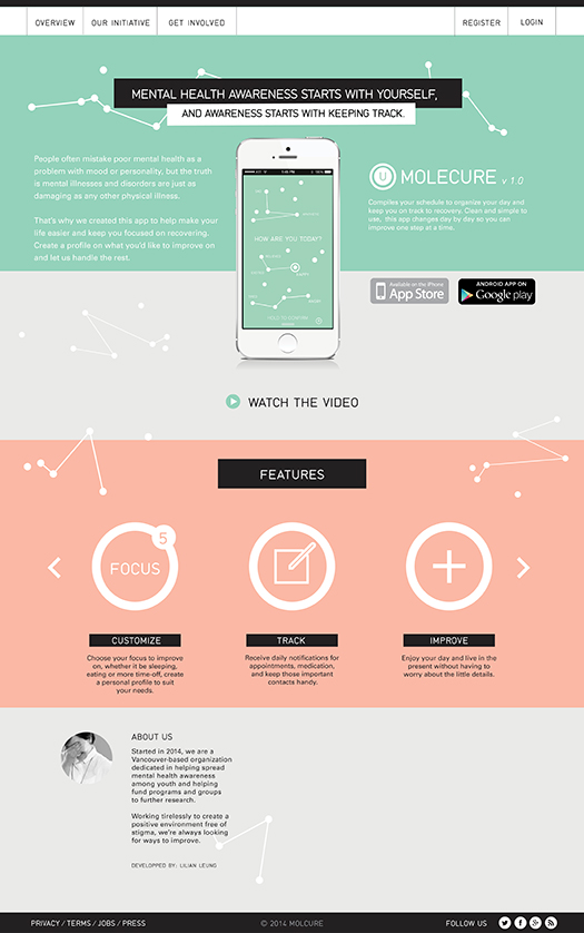 “Molecure,” mobile app design by Lillian Leung