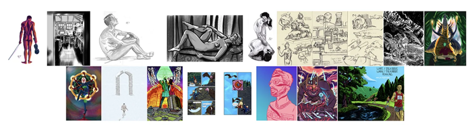 Ryan McDiarmid (Grad 19) entrance portfolio; pictured above, recent illustration by Ryan McDiarmid