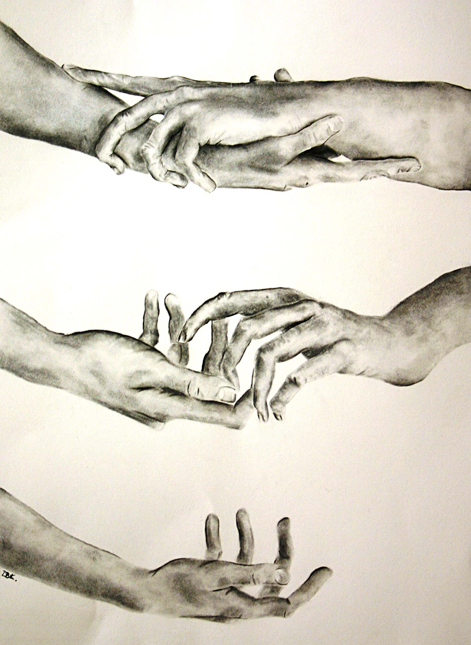 2nd year student Danica Koller submitted this illustration, Hands, as part of her student application portfolio.
