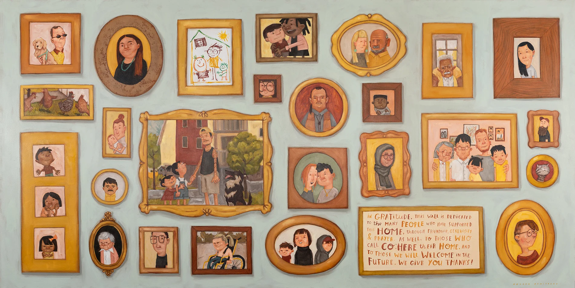 Close-up: My favourite project so far this year. I enjoyed inventing the characters on this large 8’x4’ canvas.