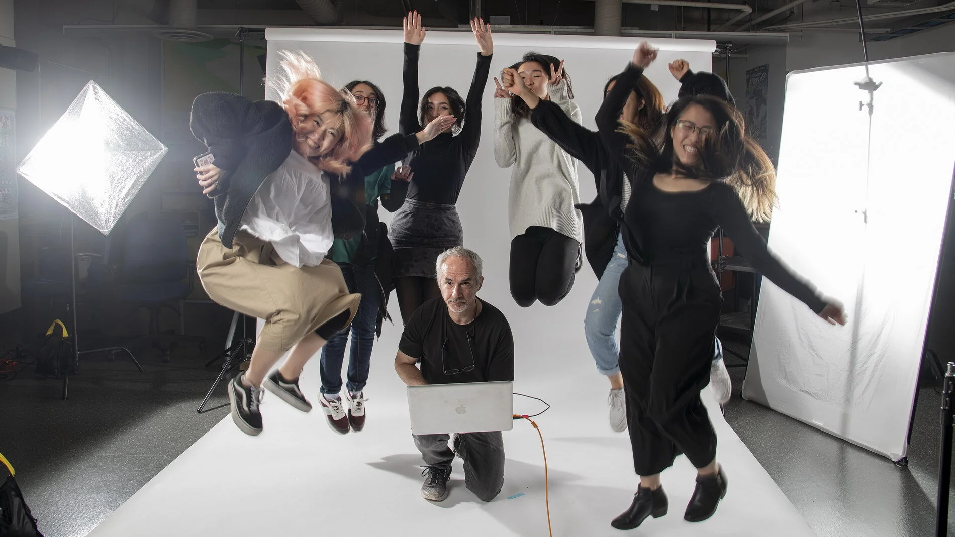 From left to right: Emma Sun, Atrin Yazdani-Biuki, Sofia Alvarenga Morales, Rick Etkin, Rachel Wong, Haluka Yagi, Sara Nguyen