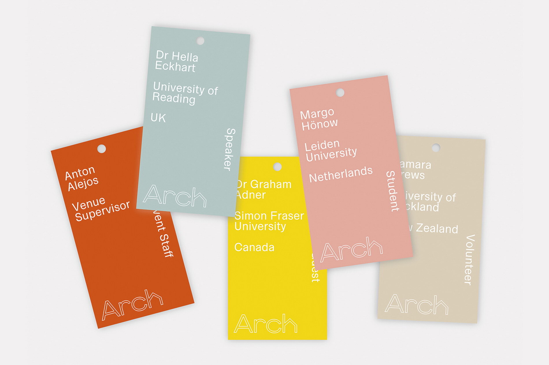  Lanyards in brand colours inspired by the chroma ruler used in artifact documentation 