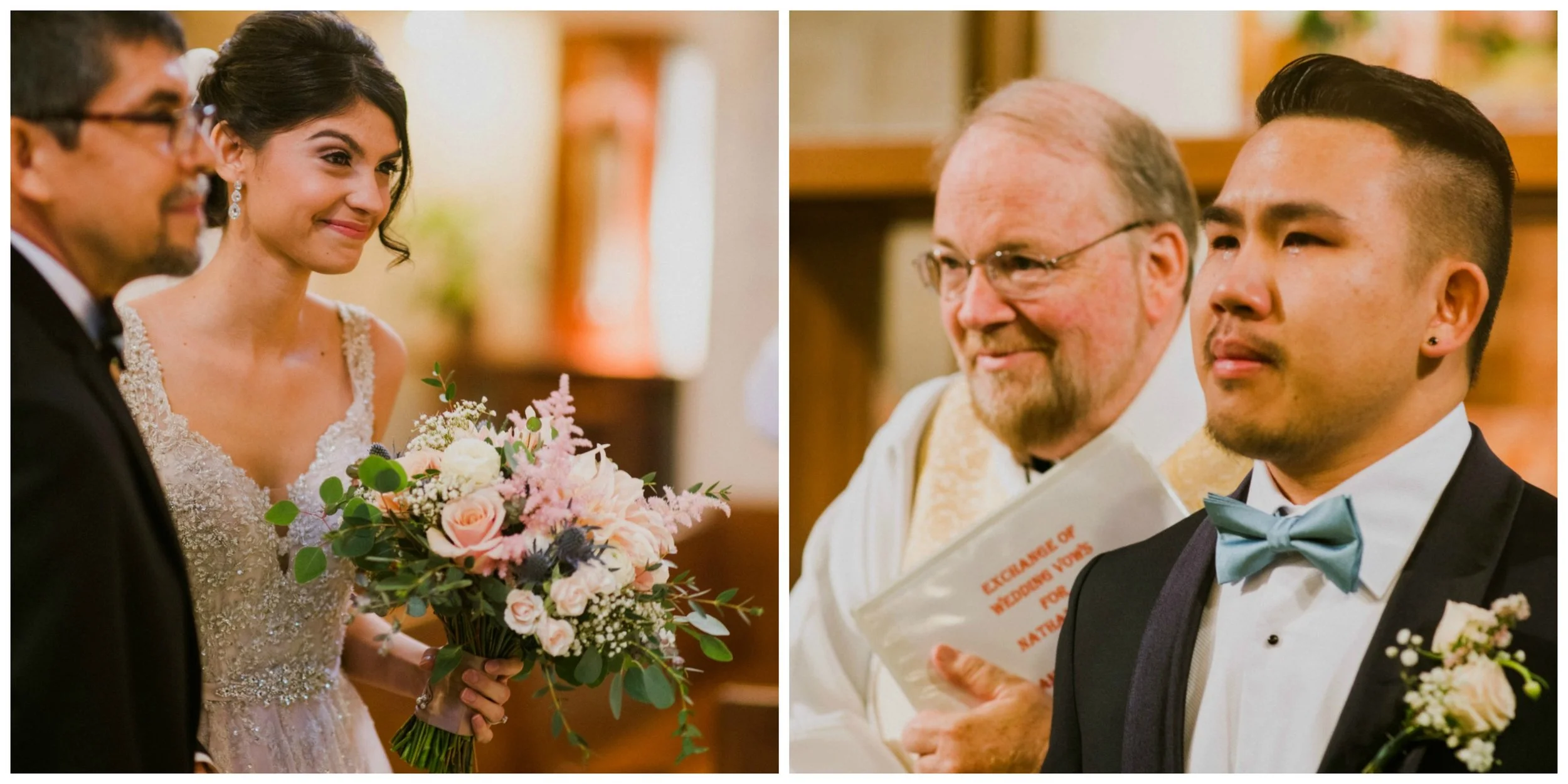 A groom shedding a tear as his bride walks down the aisle gets us every. single. time.