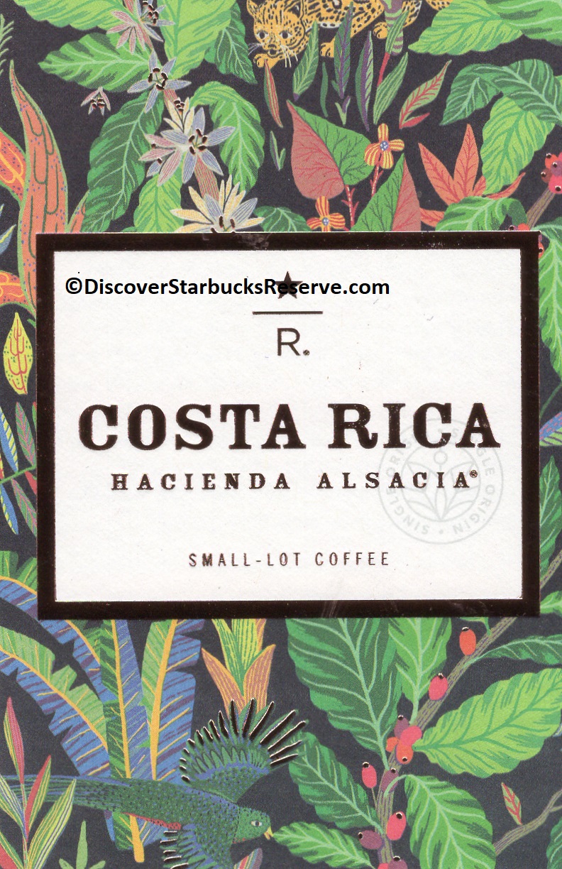 Starbucks Exclusive HACIENDA ALSACIA Only Available Costa Rica Whole Bean 8.8 Oz 