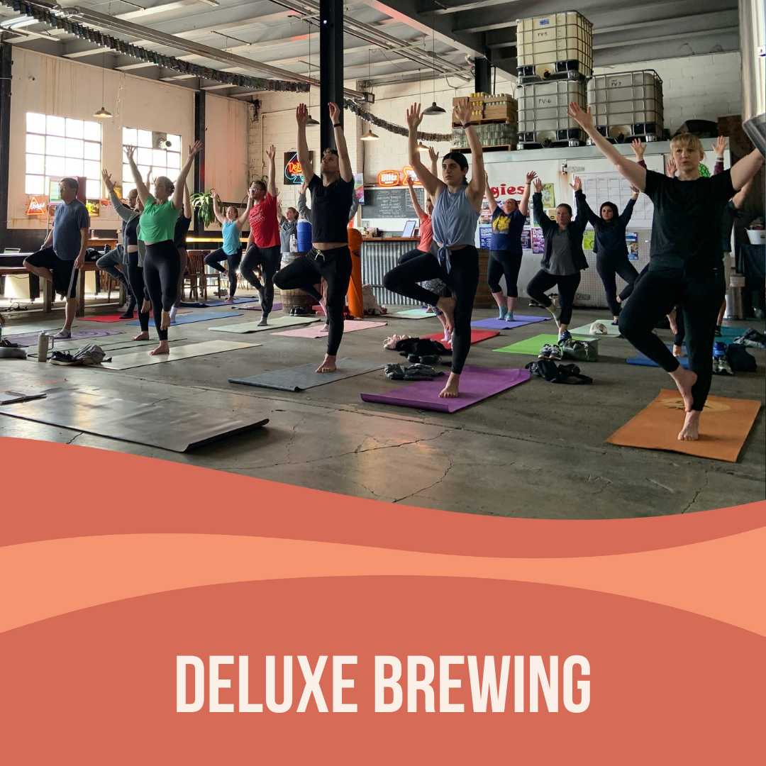 Yoga + Beer at Deluxe Brewing