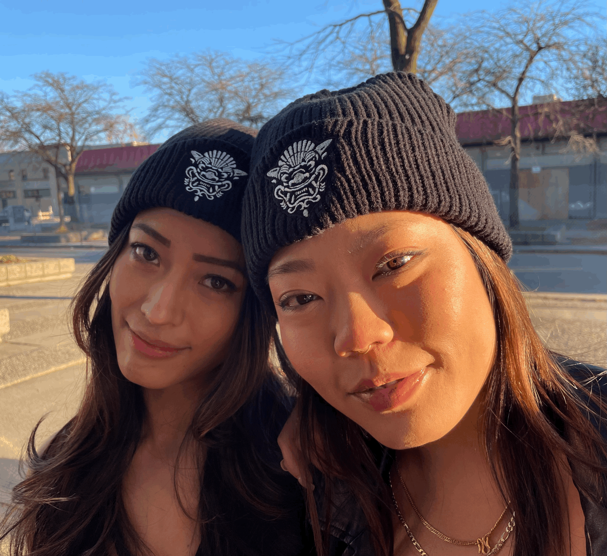 Peterboro Logo Ribbed "Carhartt" Style Beanie Hat in Black