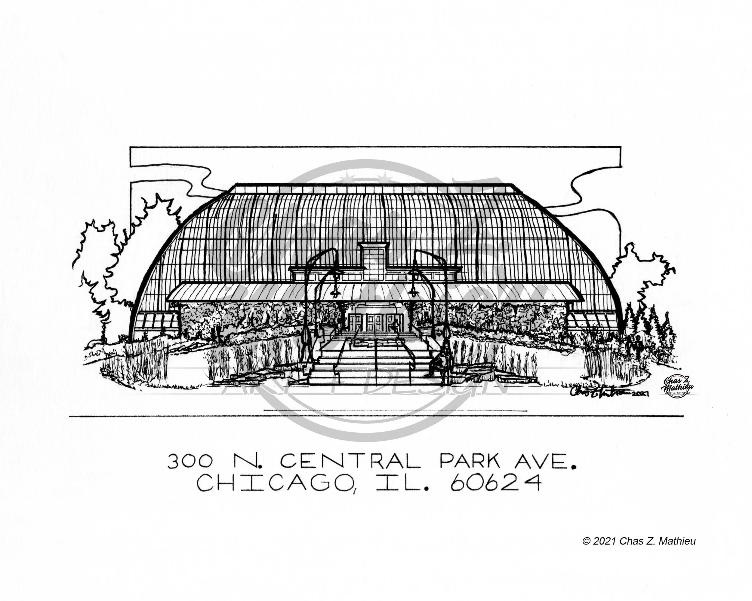 Garfield Park Conservatory 8x10 Coloring Page [DIGITAL DOWNLOAD ONLY