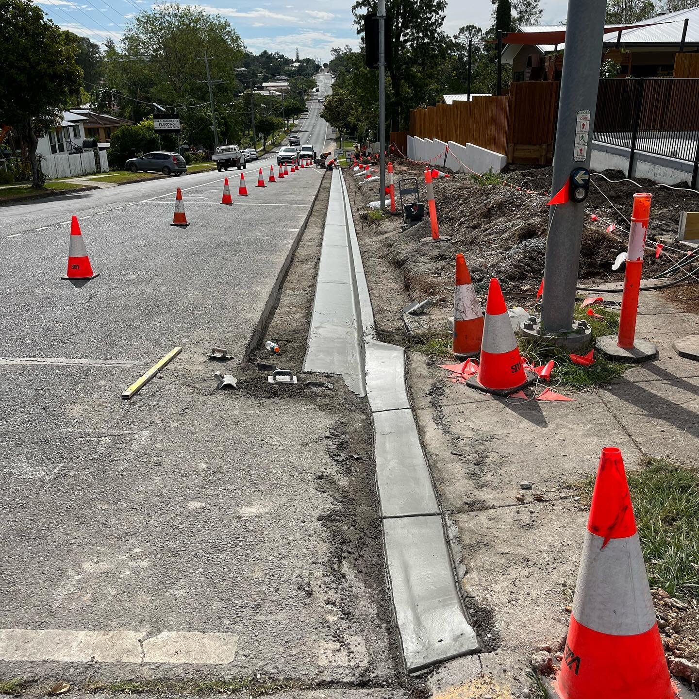 Fresh kerb going in