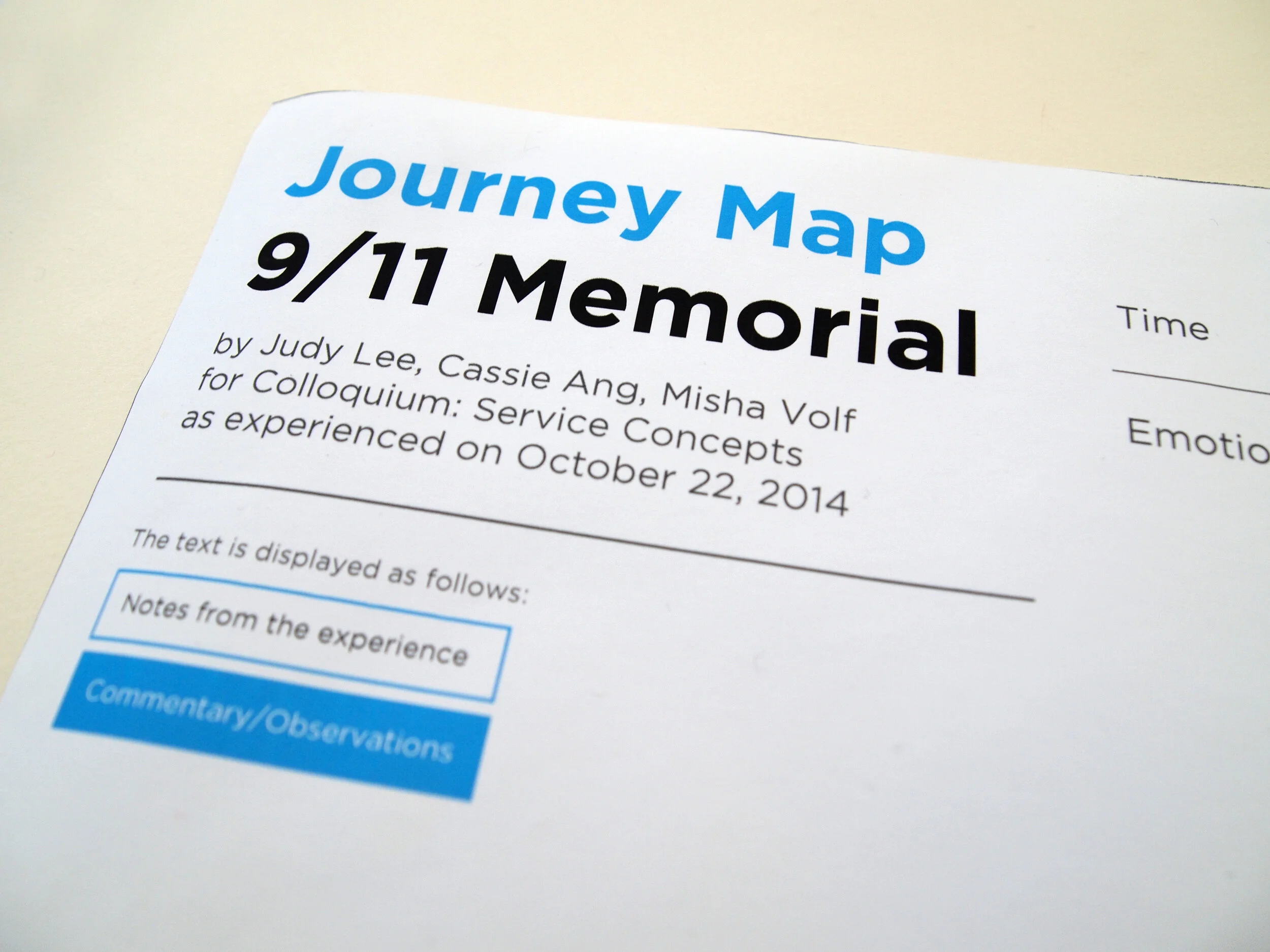  Close up of our group’s journey map, focusing on the legend. This map was visually designed by me. 