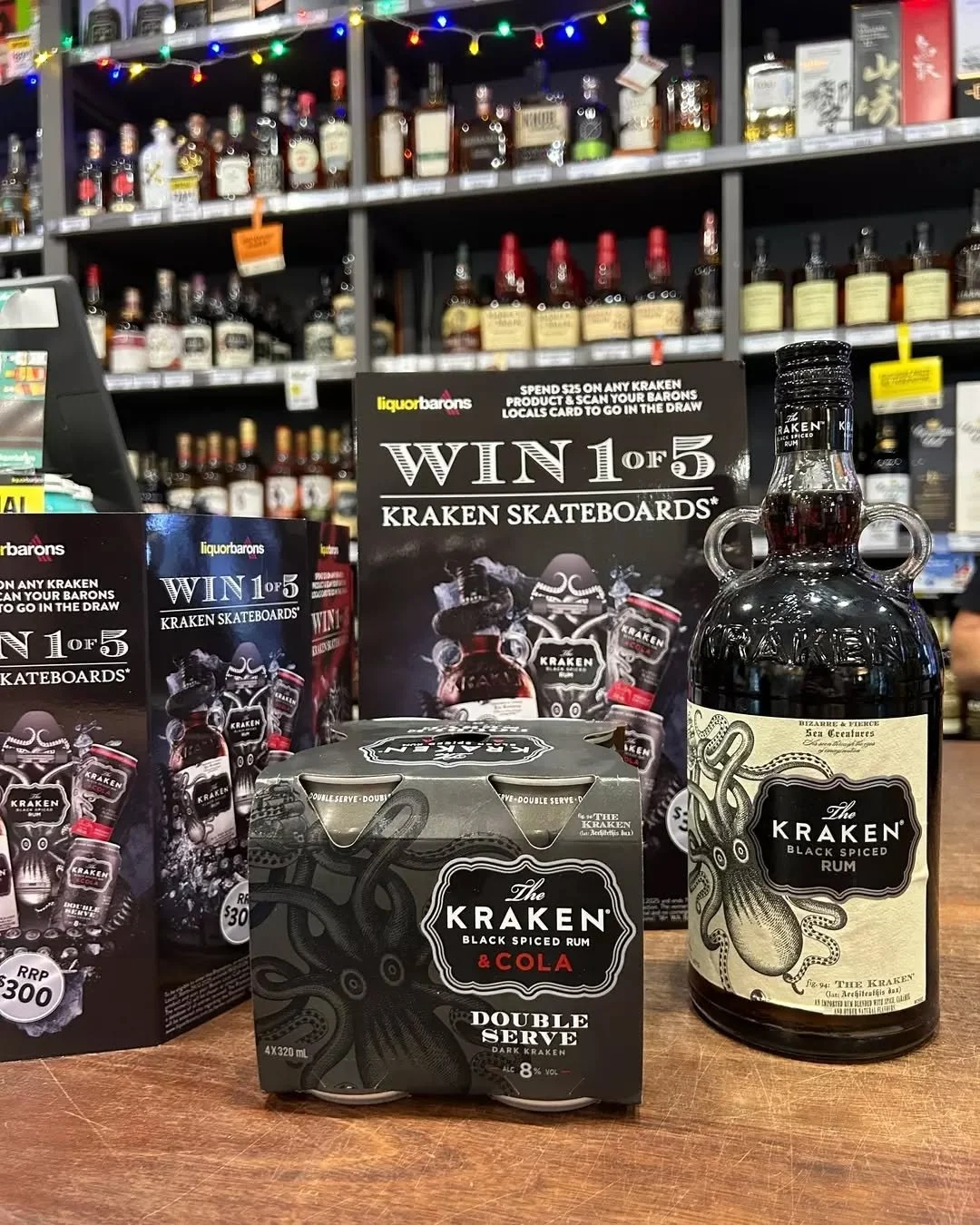 Spend $25 on any Kraken product and scan your Liquor Barons Club card for your chance to WIN 1 of 5 Kraken skateboards!

This is one promo you don&rsquo;t want to miss. T&amp;Cs apply. While stocks last.