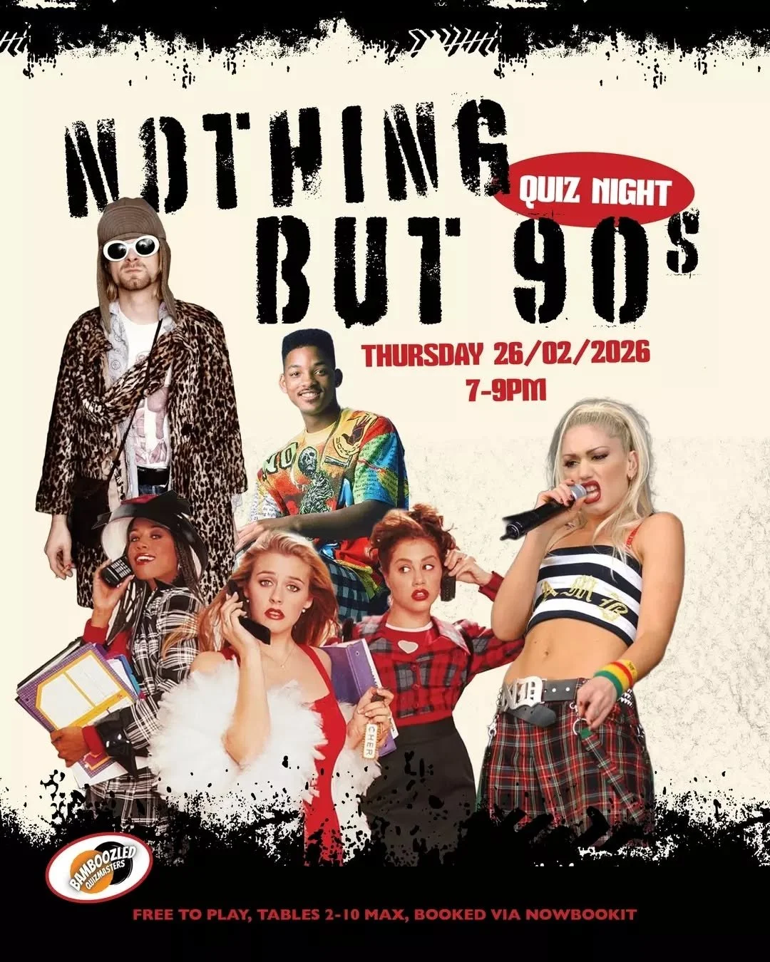 Are you ready?! Our Nothing But 90&rsquo;s Quiz Night is taking over on Feb 26th ⚡

Covering the music, movies, TV and moments that shaped the decade. Entry is FREE, bookings essential, head to the link in our bio.