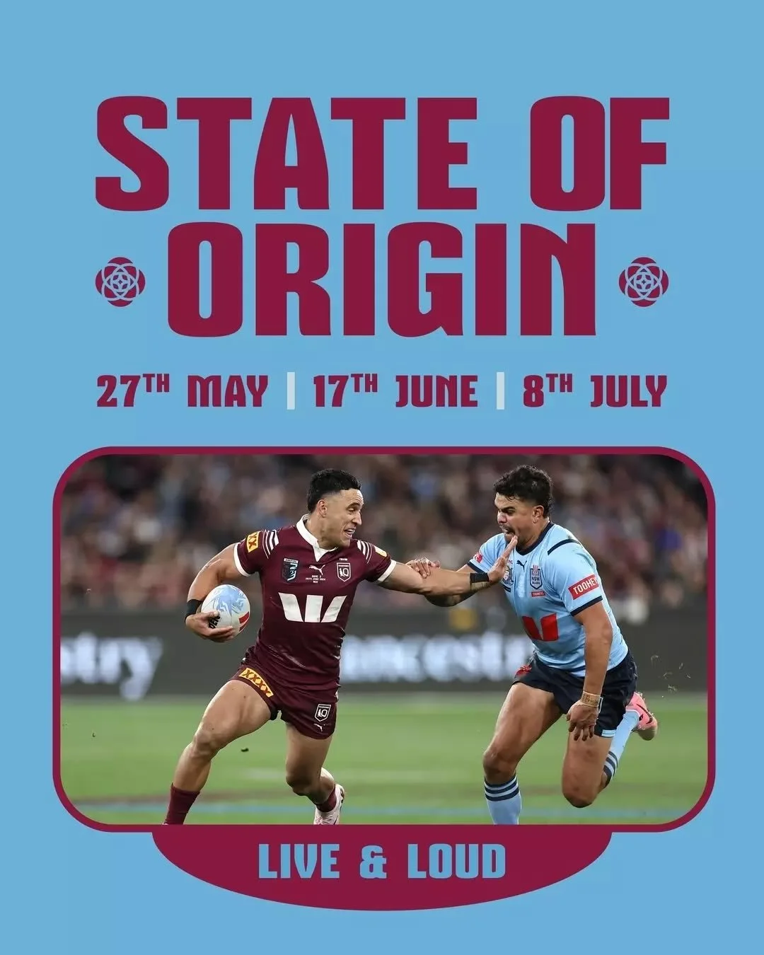 We&rsquo;re playing every State of Origin game LIVE &amp; LOUD at the Rose 🏉

Pub feed sorted, pints pouring, and the game on the big screens!