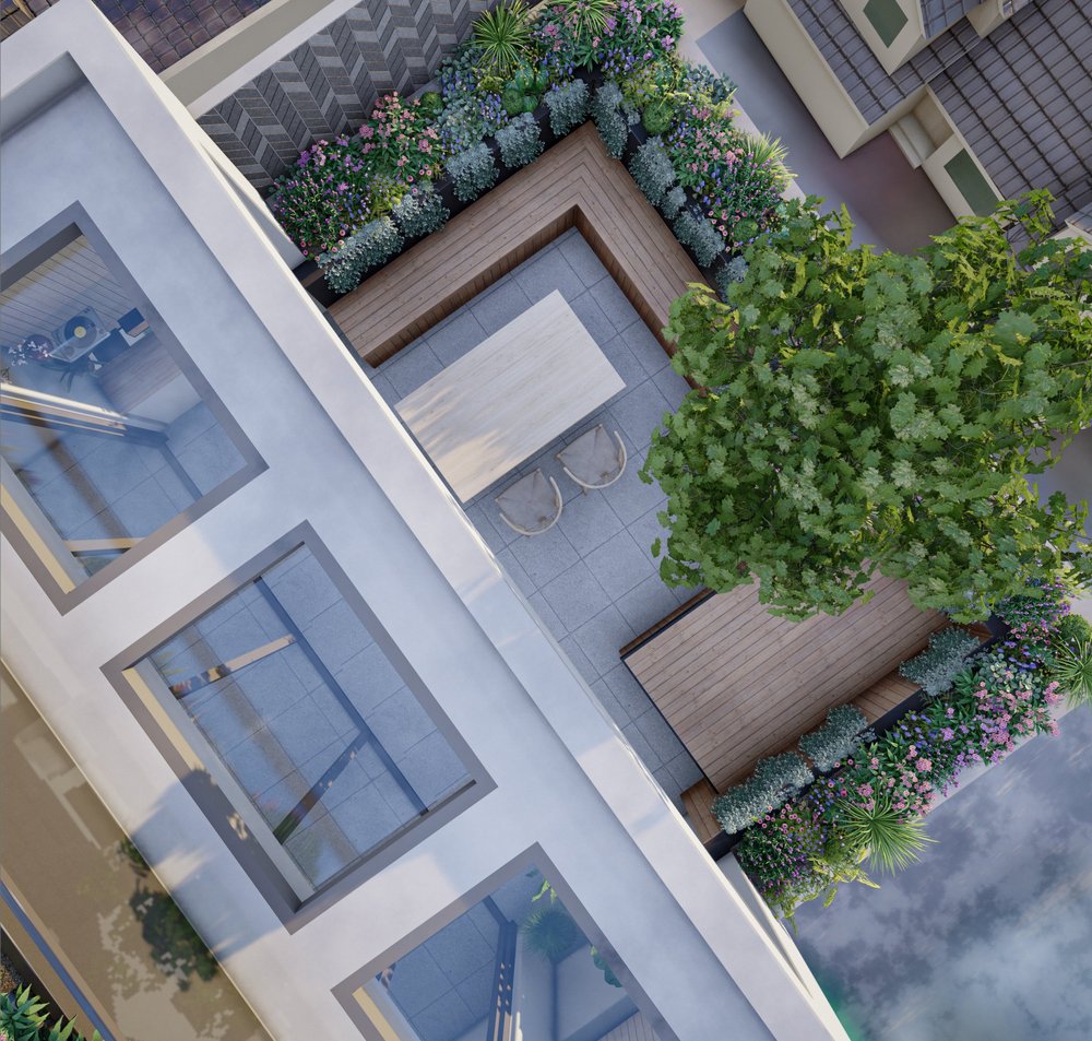 Curated visual reference: Penthouse Community Garden Access Services Reference: South Yarra Penthouse Ashley James Ashley James Gardens