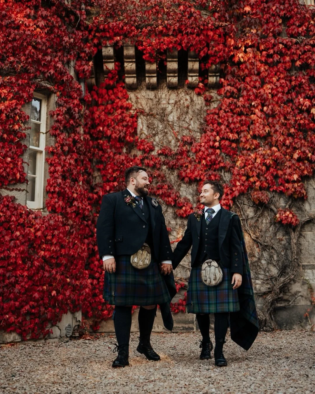 Callum &amp; Alastair 🤍
A beautiful day at Carlowrie Castle filled with flowers, kilts, and the best kind of evening reception surrounded by their incredible friends and family.
After a first look in the gardens (both proudly wearing kilts), the cel