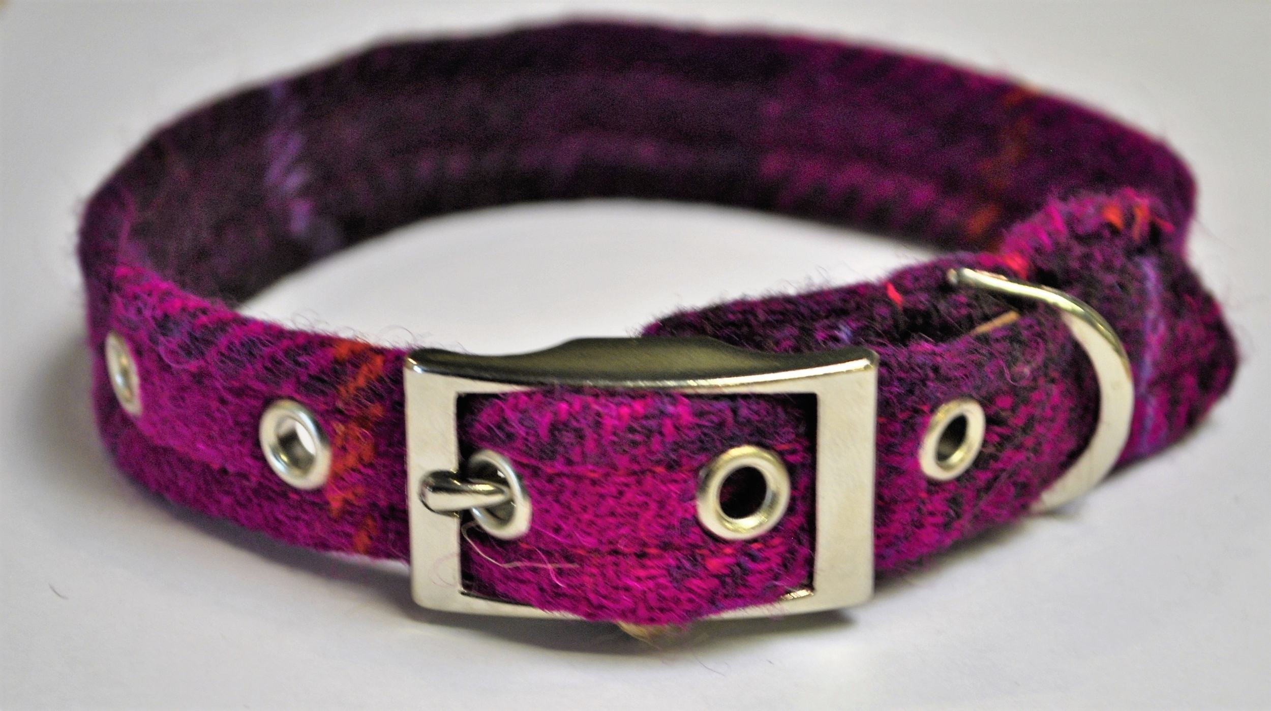 harris tweed puppy collar