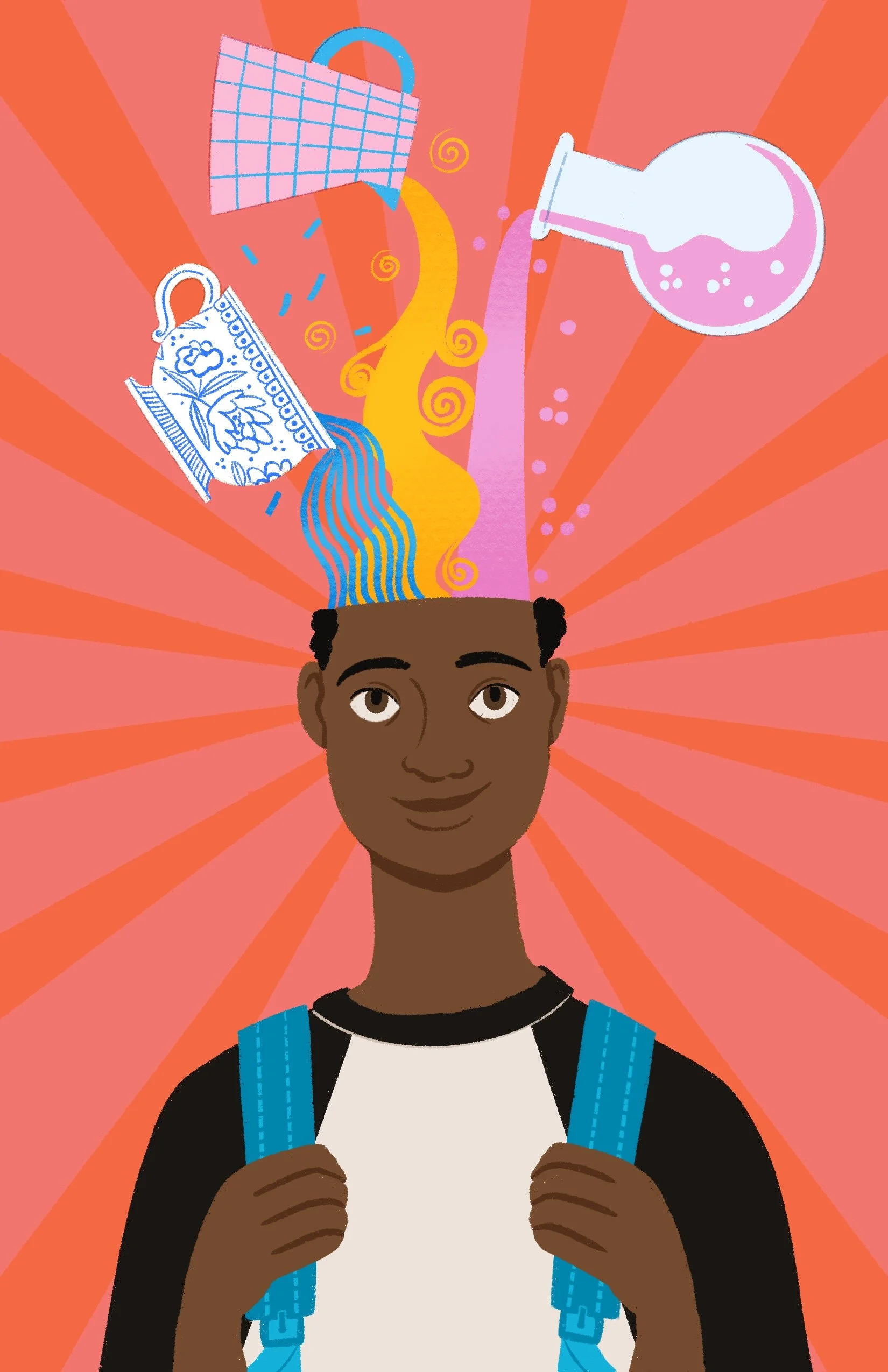 digital illustration boy science thinking inspiration by Amy Blackwell