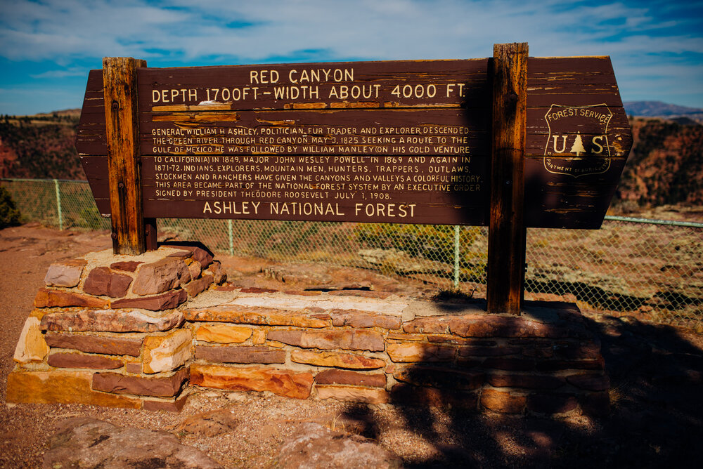 Fun little sign about the sheer size &amp; impressive nature of Red Canyon. The views were truly magnificent.