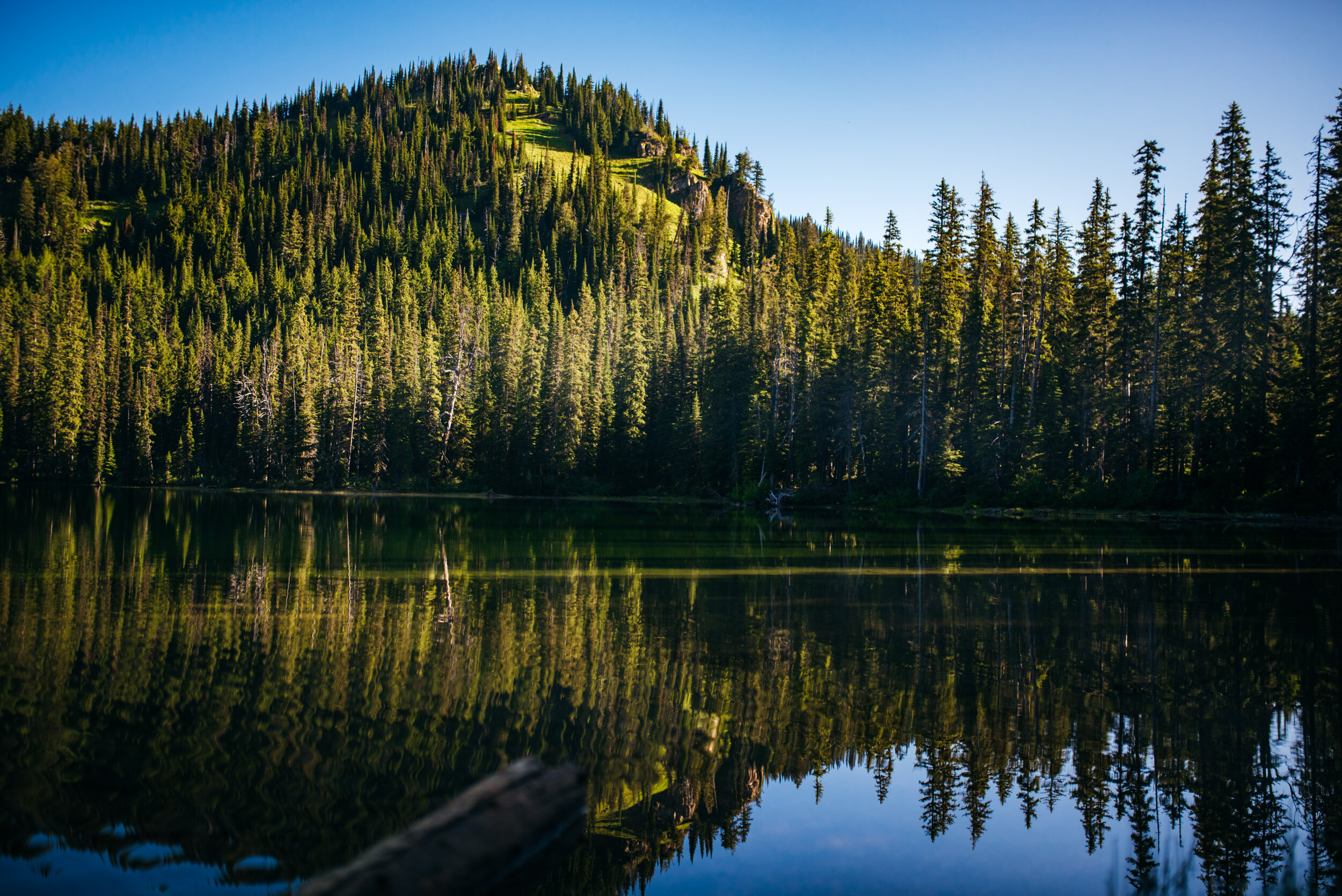 Morning views across the lake. Notice how I never mentioned the official lake #3? That’s because it was tucked way off the trail with no trail to it. We conferred among the group & Lisa insisted she’d rather push on.