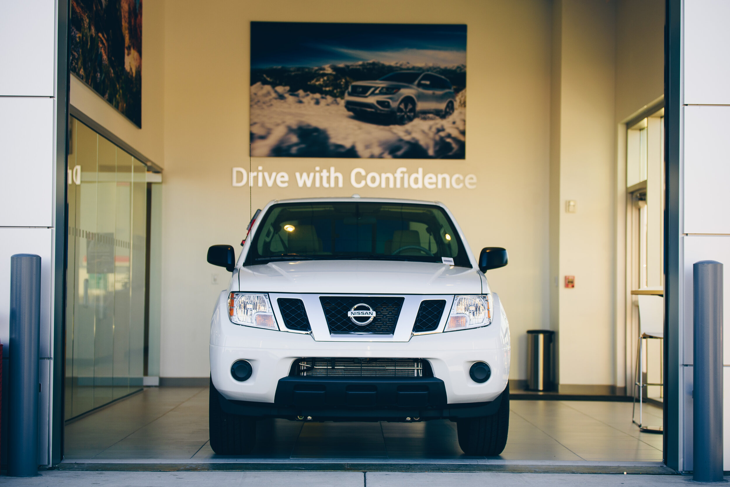  The Drive with Confidence bay is a major feature of the new dealership they were quite proud of. The door to this bad boy opens in, no joke, about 4 seconds. Built for getting customers appraisals on their current cars &amp; letting them avoiding th