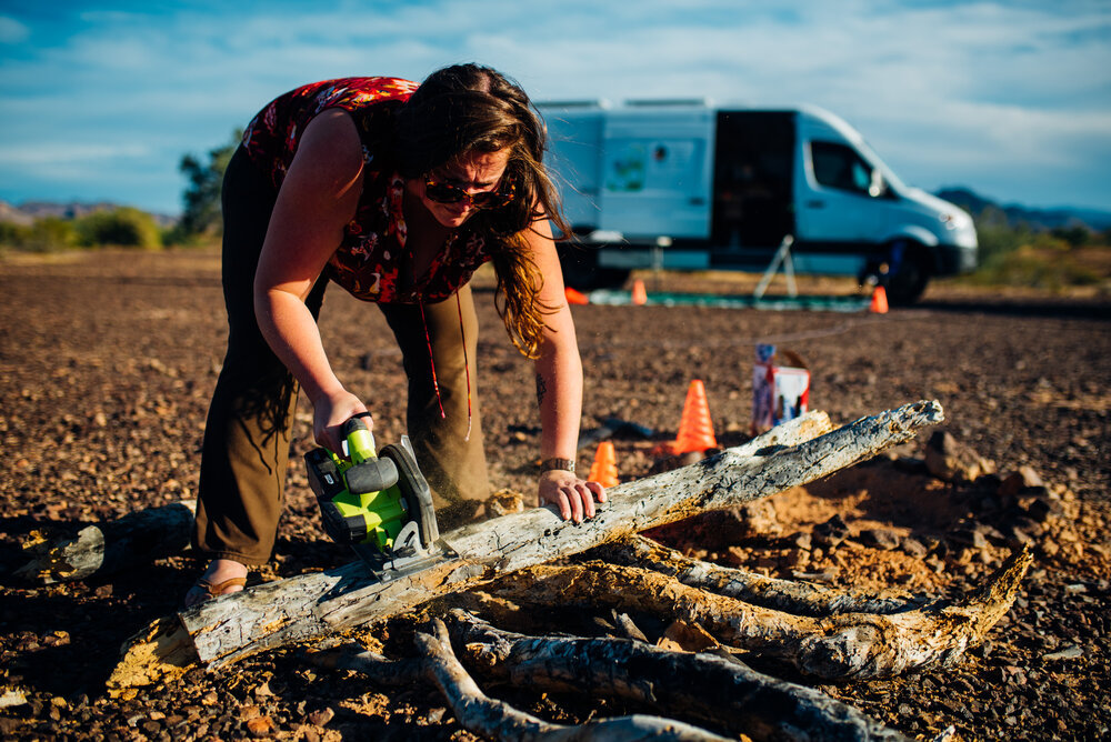  Sometimes you just bust out the power tools to cut up firewood, amirite? 