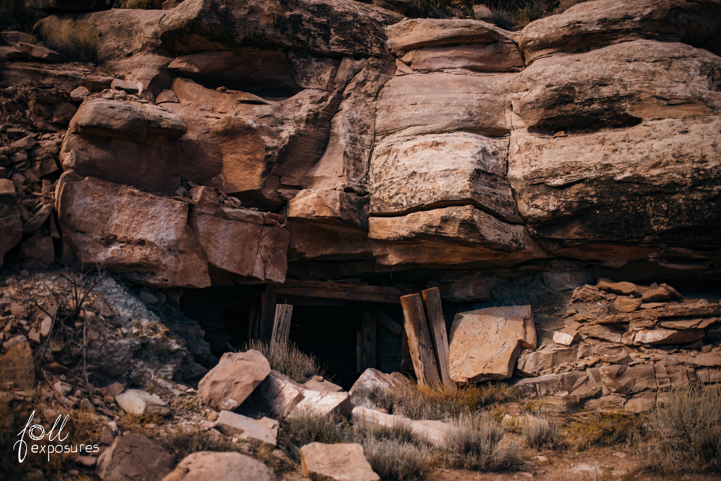  One of three mine entrances with supporting protections. 