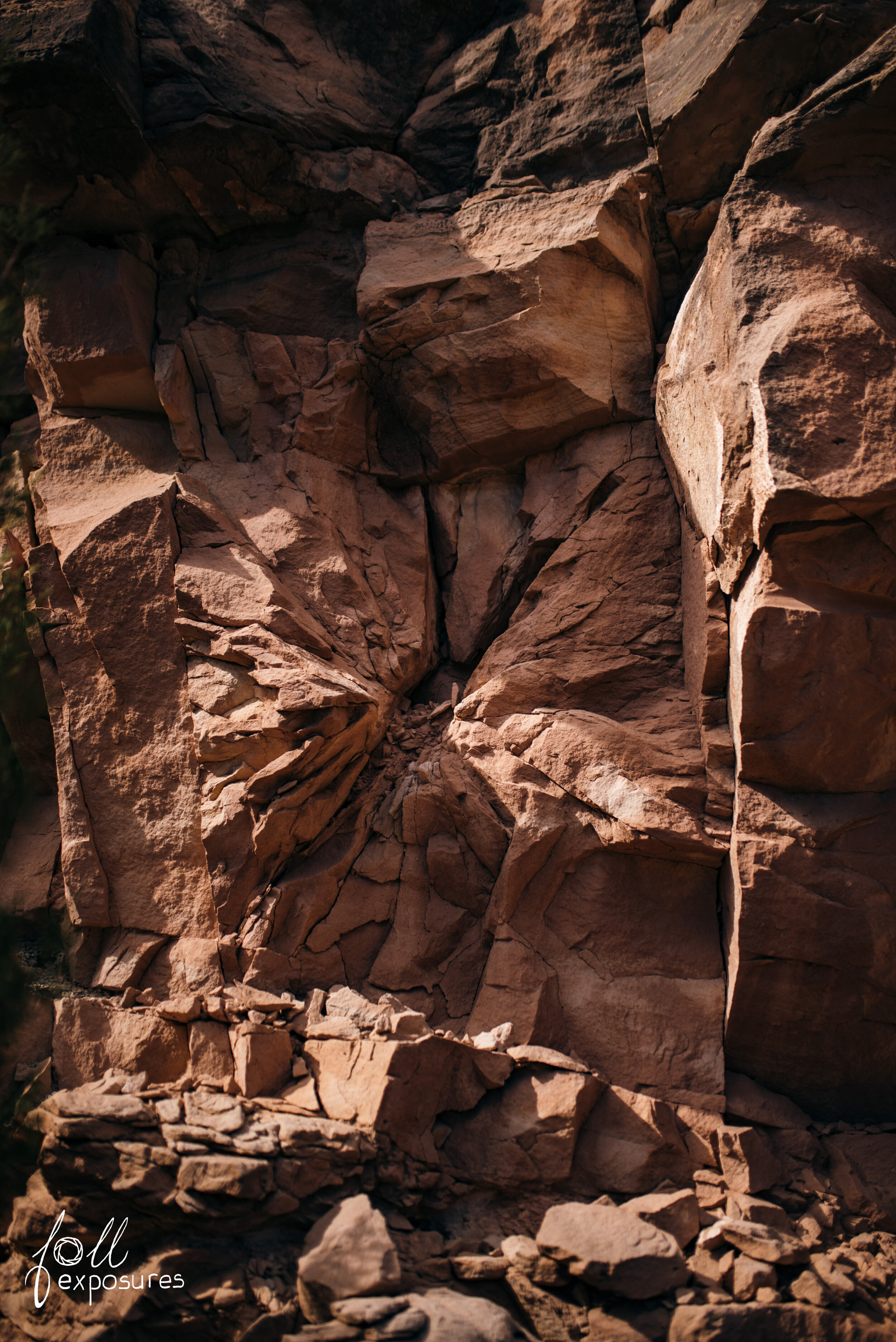  Ok here’s a cool one! Dynamite! This is what a blast hole looks like after the charge goes off. Note the cracks in the rock all stemming from where the dynamite was placed. Fascinating! 