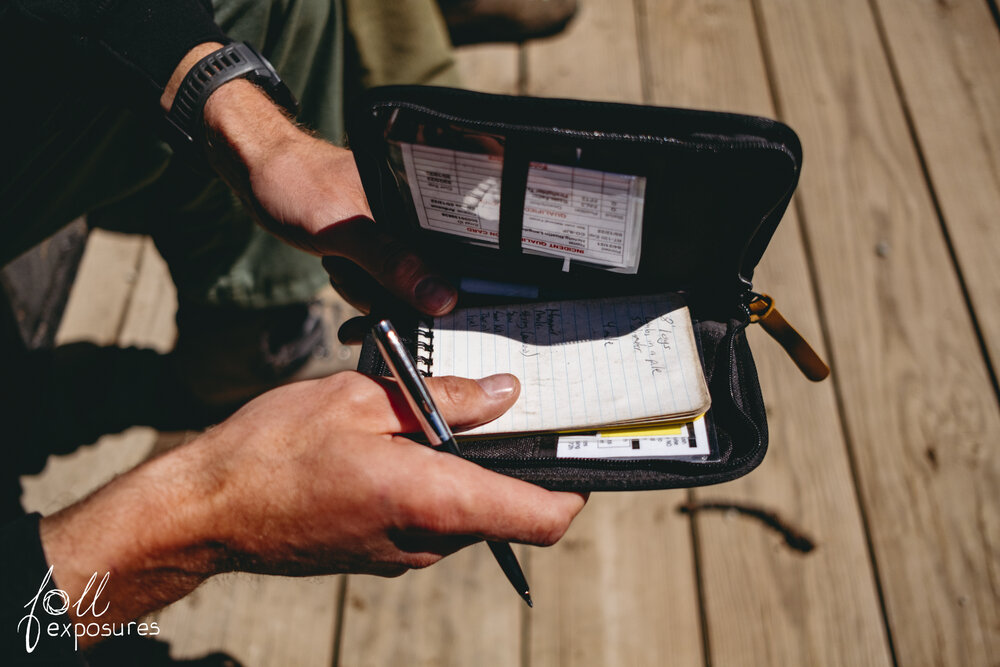  These pocket binders keep us organized with our red cards, note pad, extra pens, etc. 